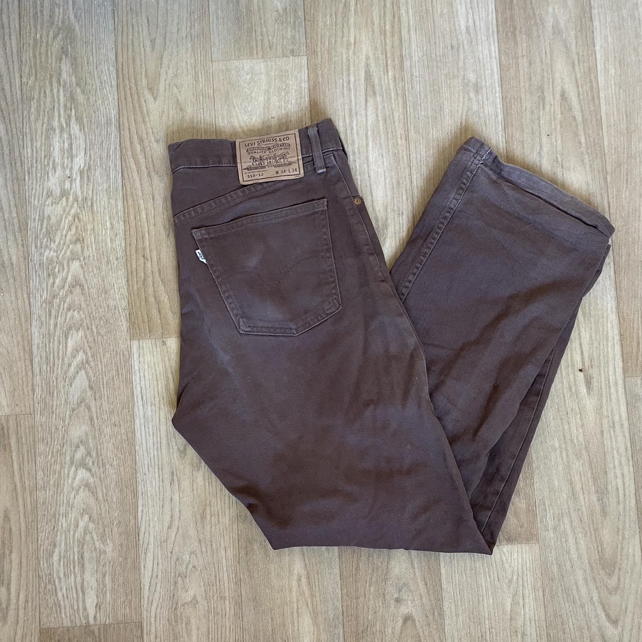 Brown Levi 512-10 in size 34x34. Very comfortable... - Depop