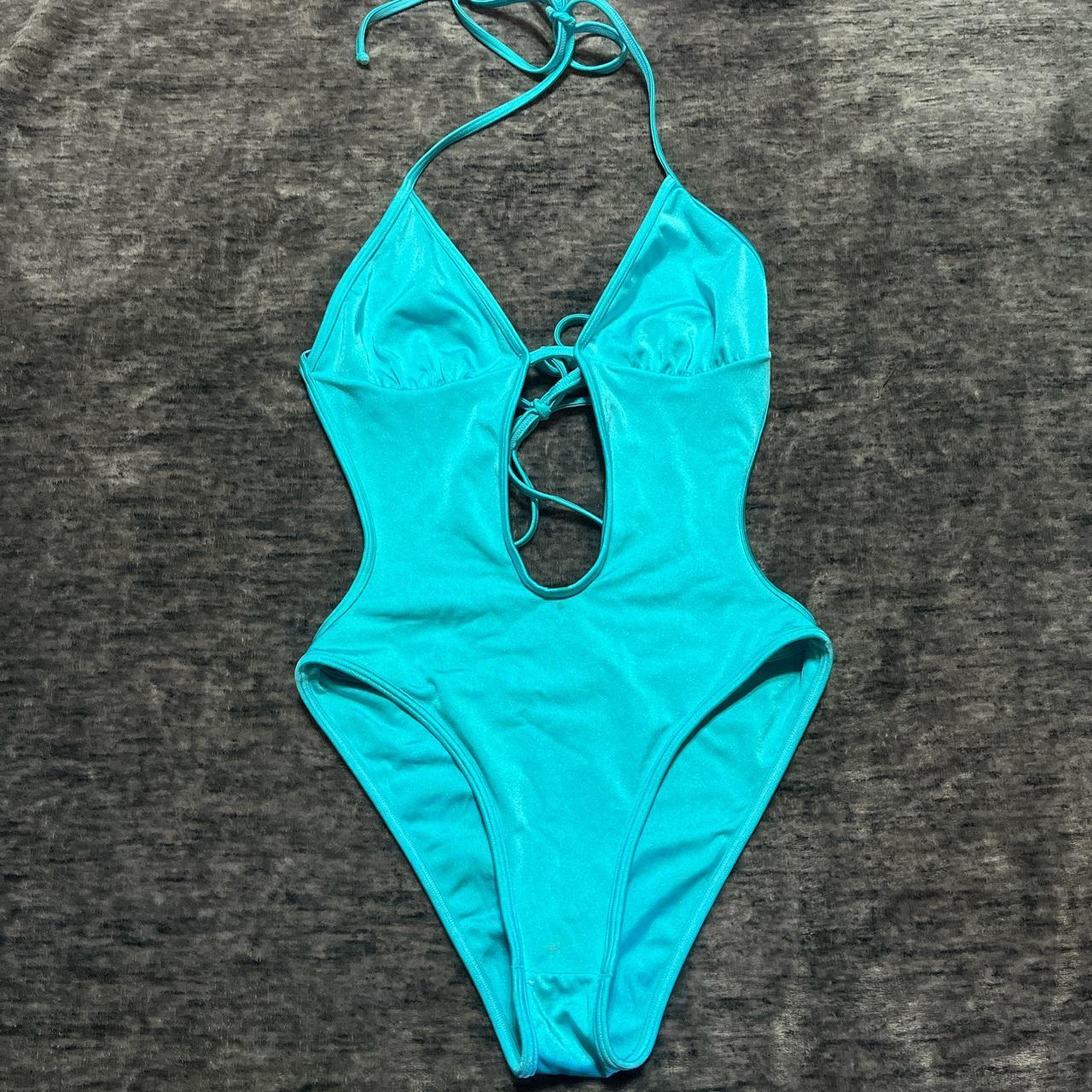 Blue Frankies Bikinis Once Piece Bathing Suit Size Depop