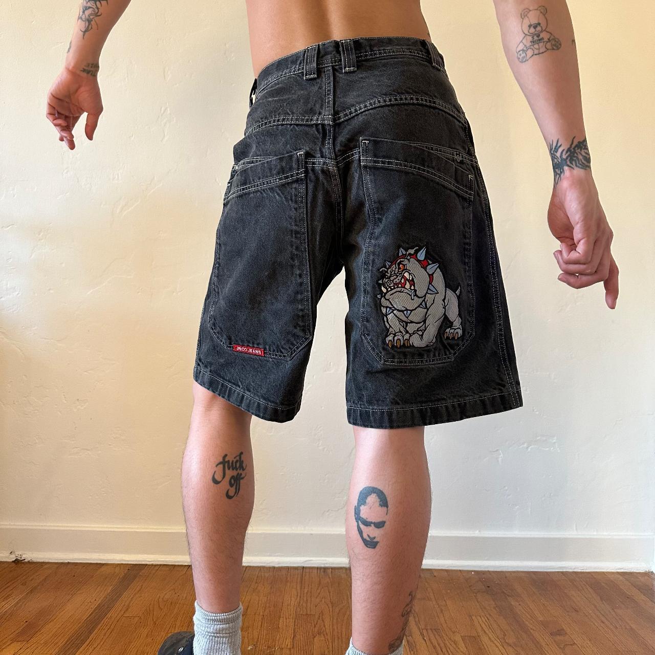 Vintage JNCO Jean Shorts Wide-leg, baggy fit. Faded... - Depop