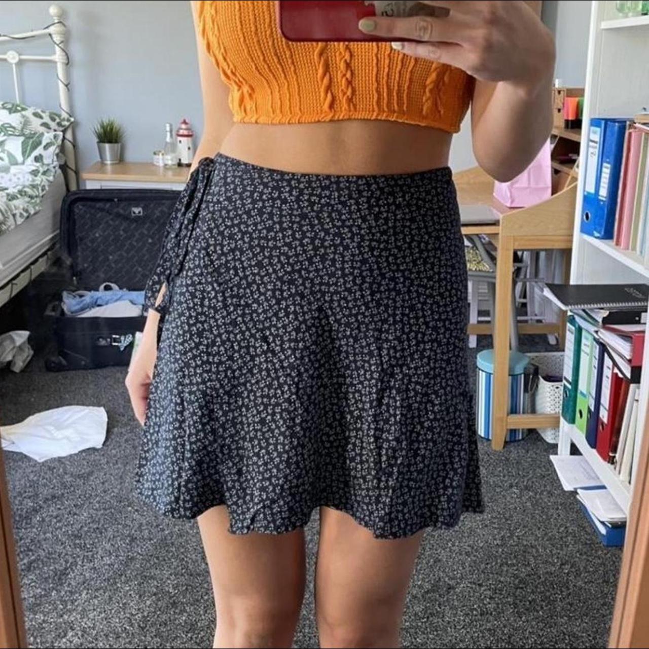 Brandy Melville Genevieve wrap skirt. Navy blue with... Depop