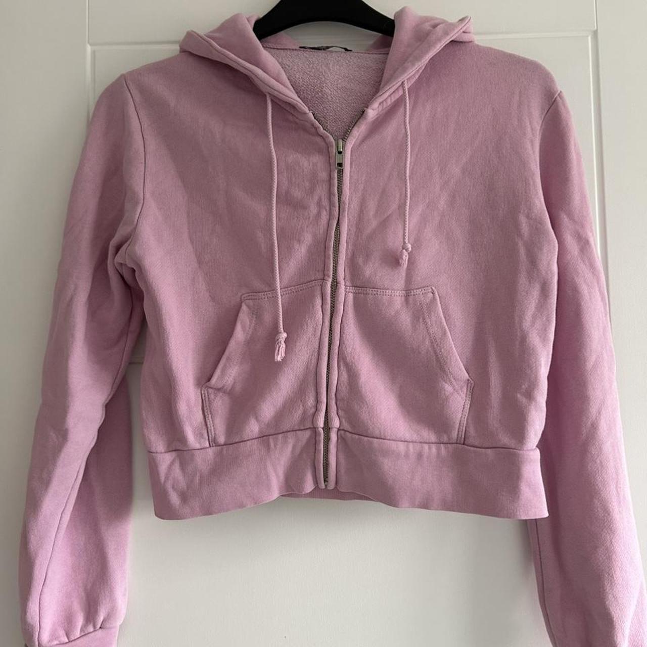 Brandy Melville lilac cropped hoodie One size Depop