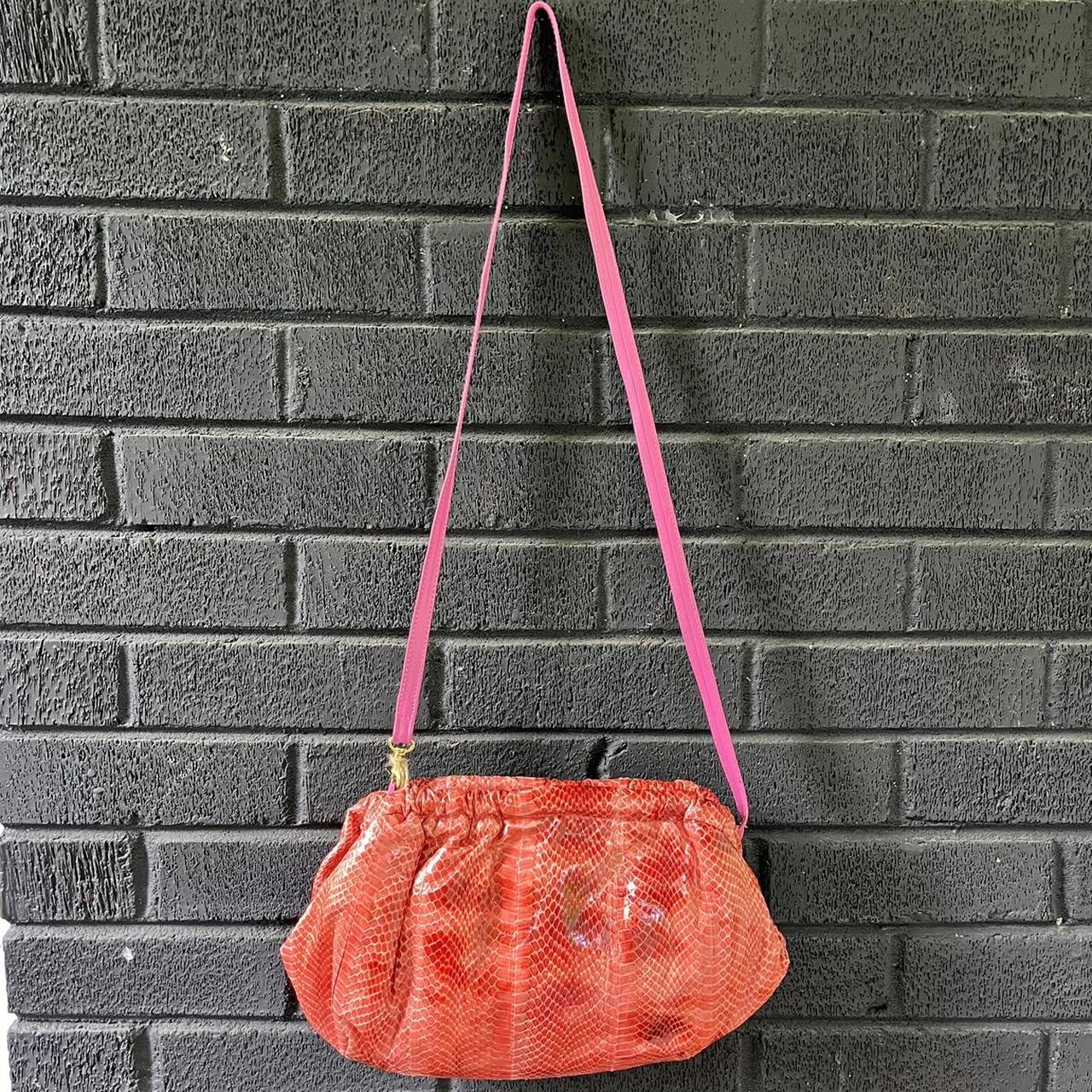 Pink snakeskin handbag best sale