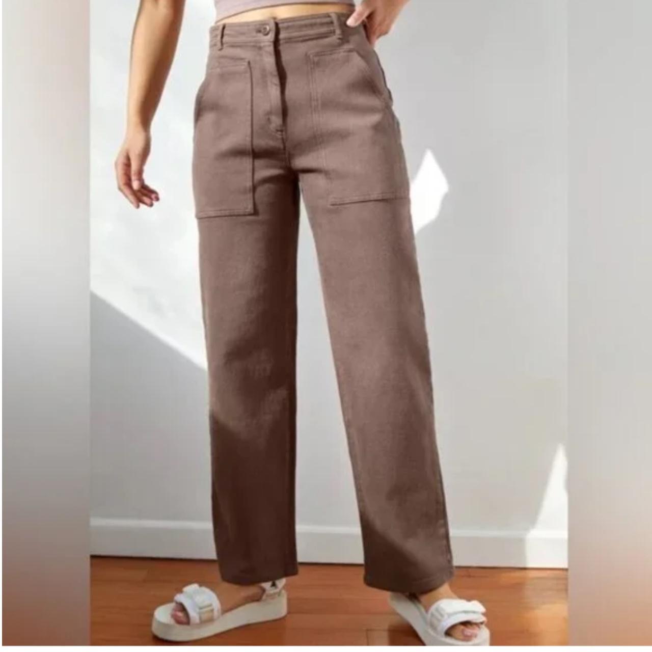 aritzia wilfred free brown modern utility pant in | Depop