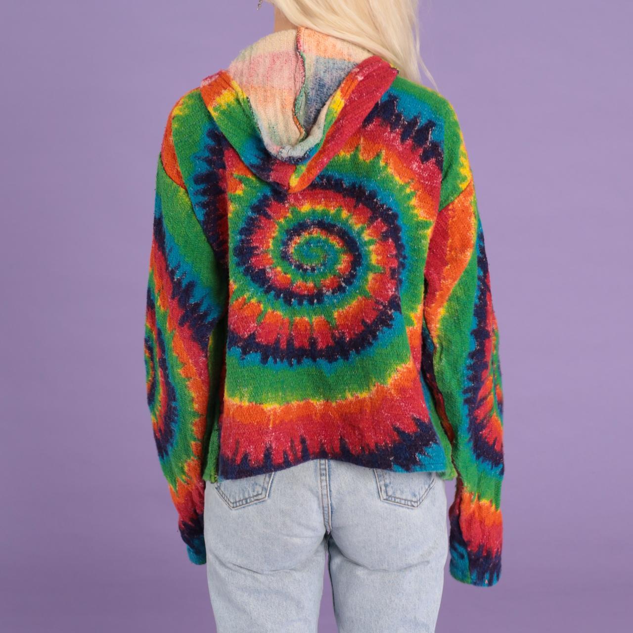 Earth Ragz rainbow spiral tie dye pull over sweat...