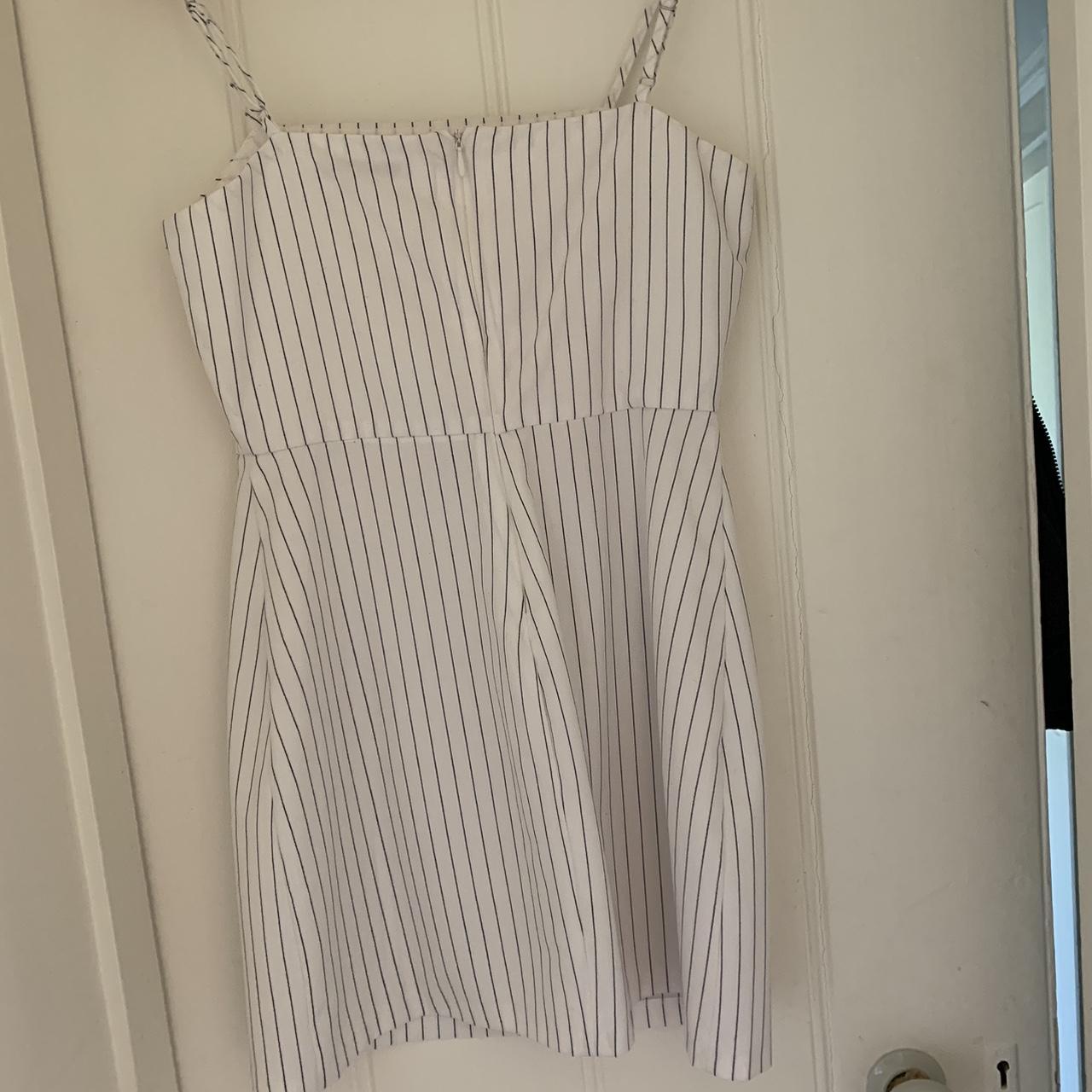 Pull&bear white pinstriped dress Size small,... - Depop