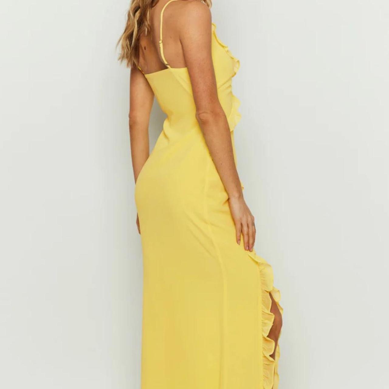 Nahanee Yellow Ruffle Maxi Dress