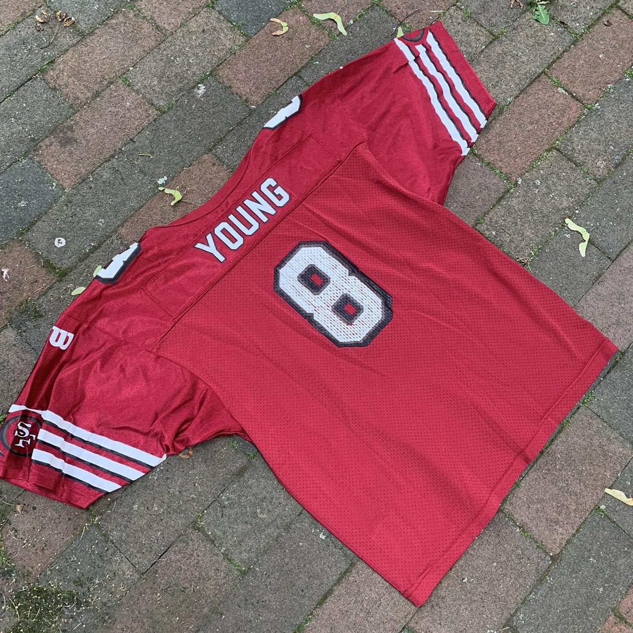 Vintage 49ers Steve Young Tshirt Condition: 7/10 - Depop