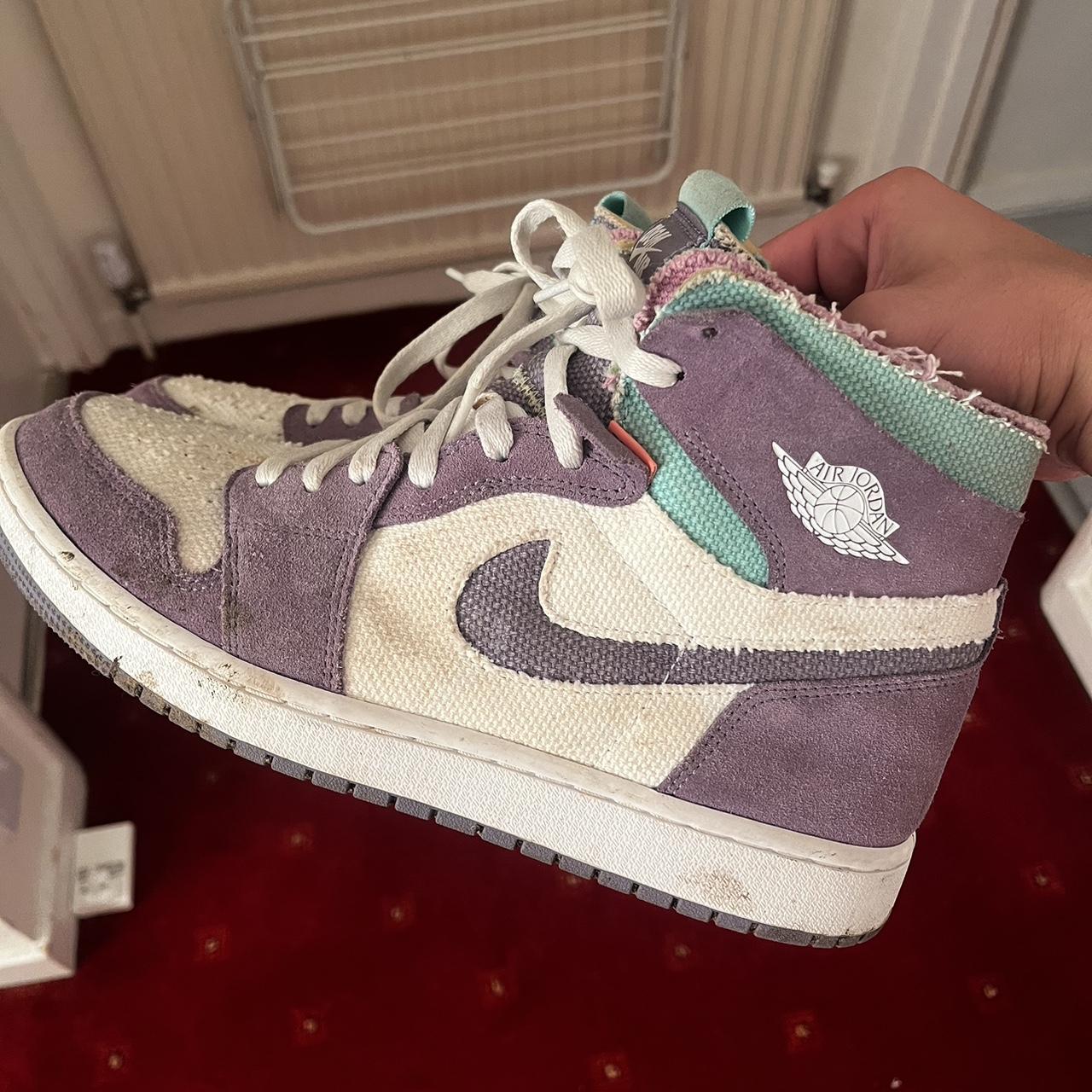 Purple Jordan Twist Court Purple Jordan Mid White Black Tropical