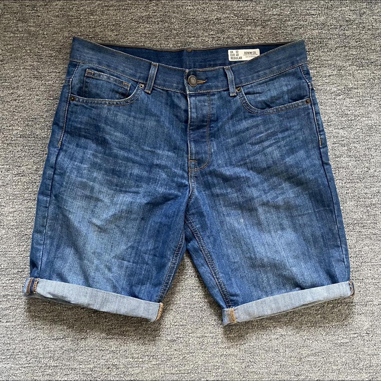 Blue denim shorts / jorts Uk size 32” Worn a bit,... - Depop