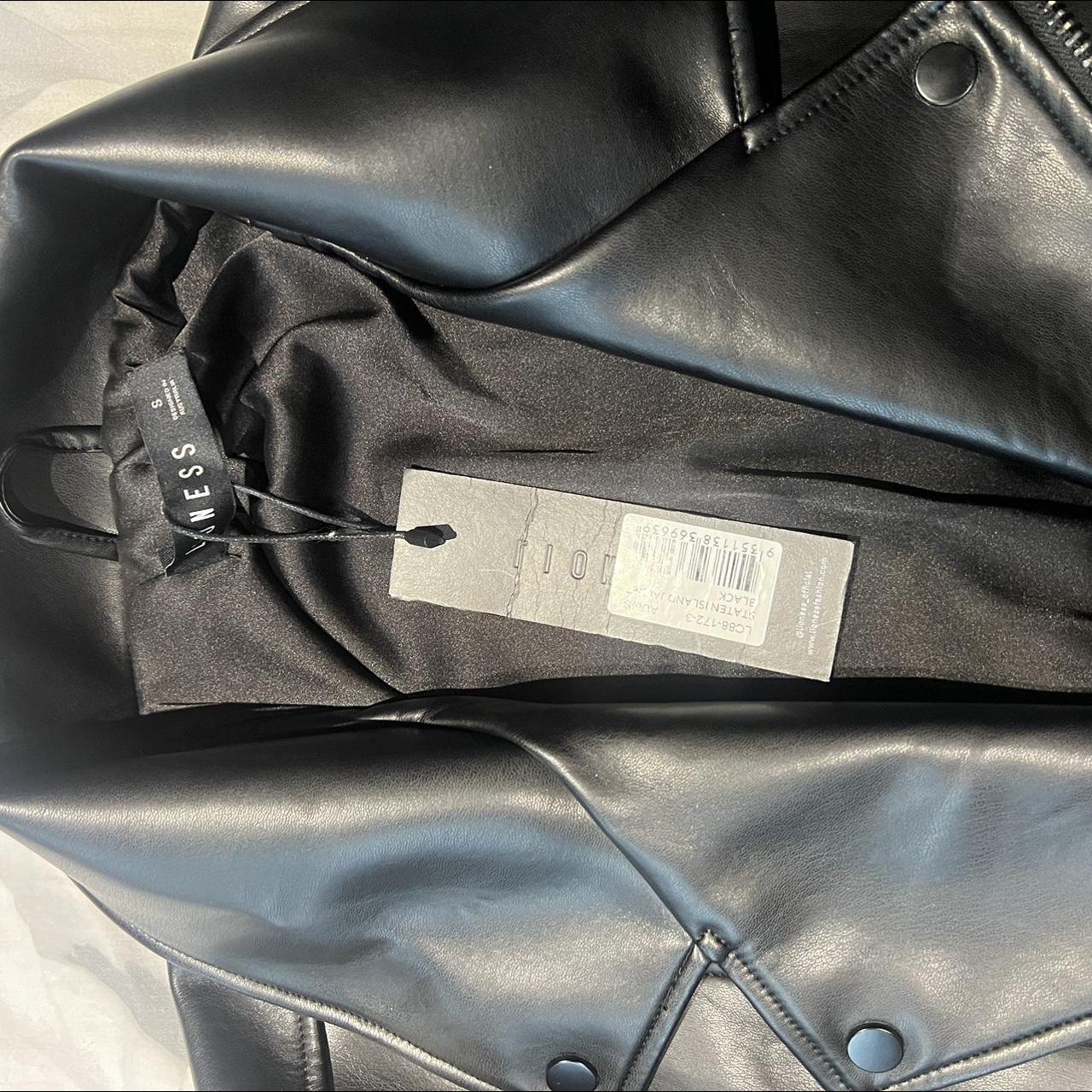 Lioness black vegan leather jacket Never worn with... - Depop