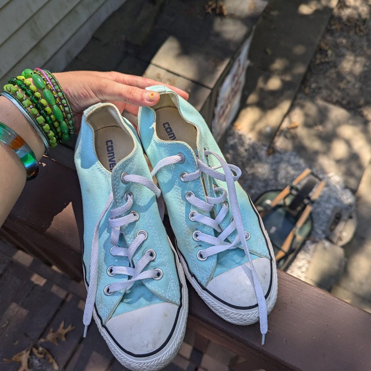 Mint blue converse best sale