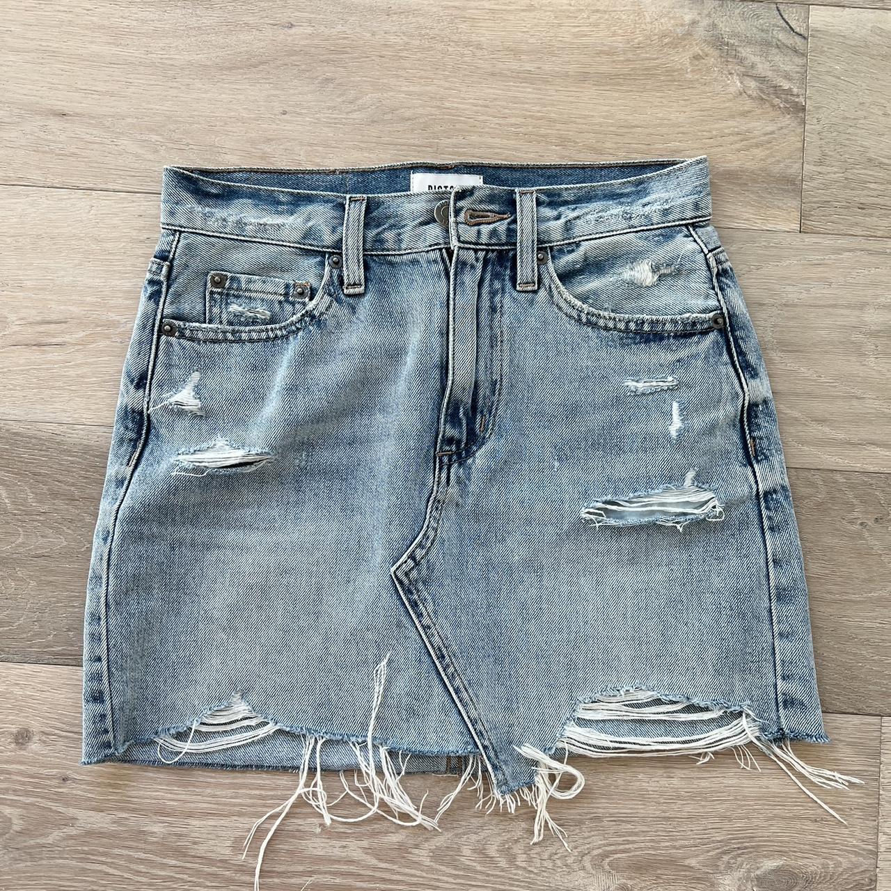 Pistol - Denim skirt - size 24. I would say it fits... - Depop