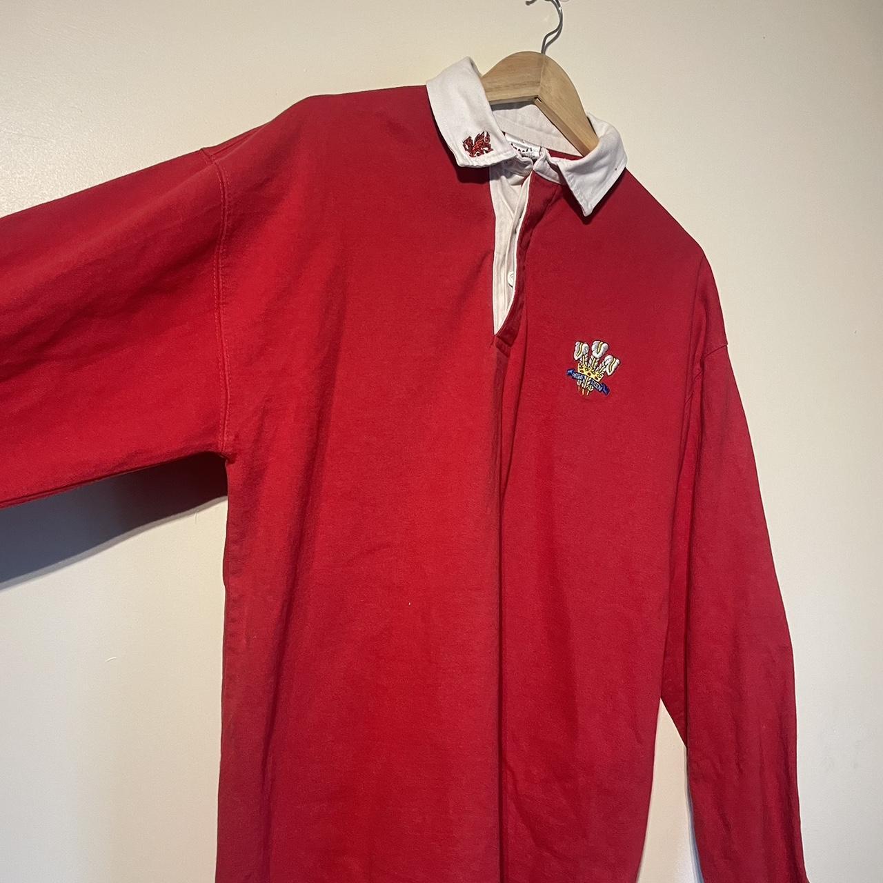 Vintage Wales Rugby Shirt Long Sleeve Size XXL Red &... Depop
