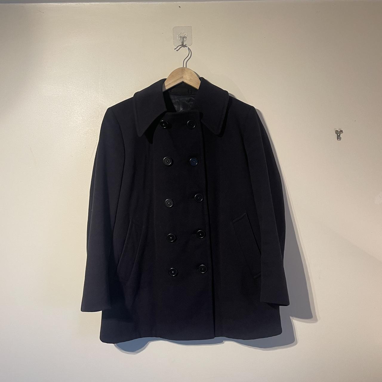 Aquascutum Mens Wool Blend Peacoat Size Large Navy