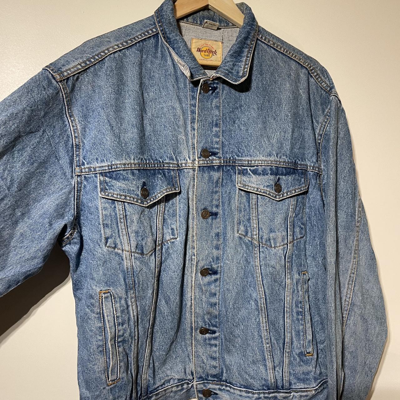 Vintage Hard Rock Cafe Orlando Denim Jacket Size... - Depop