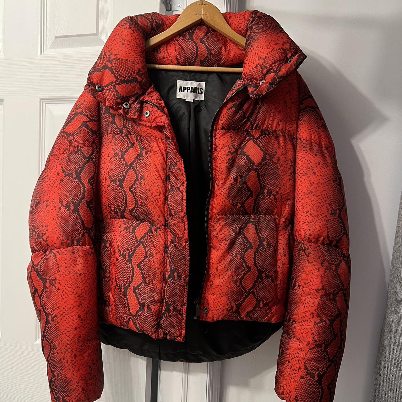 Red snakeskin Apparis jacket coat Only worn... - Depop