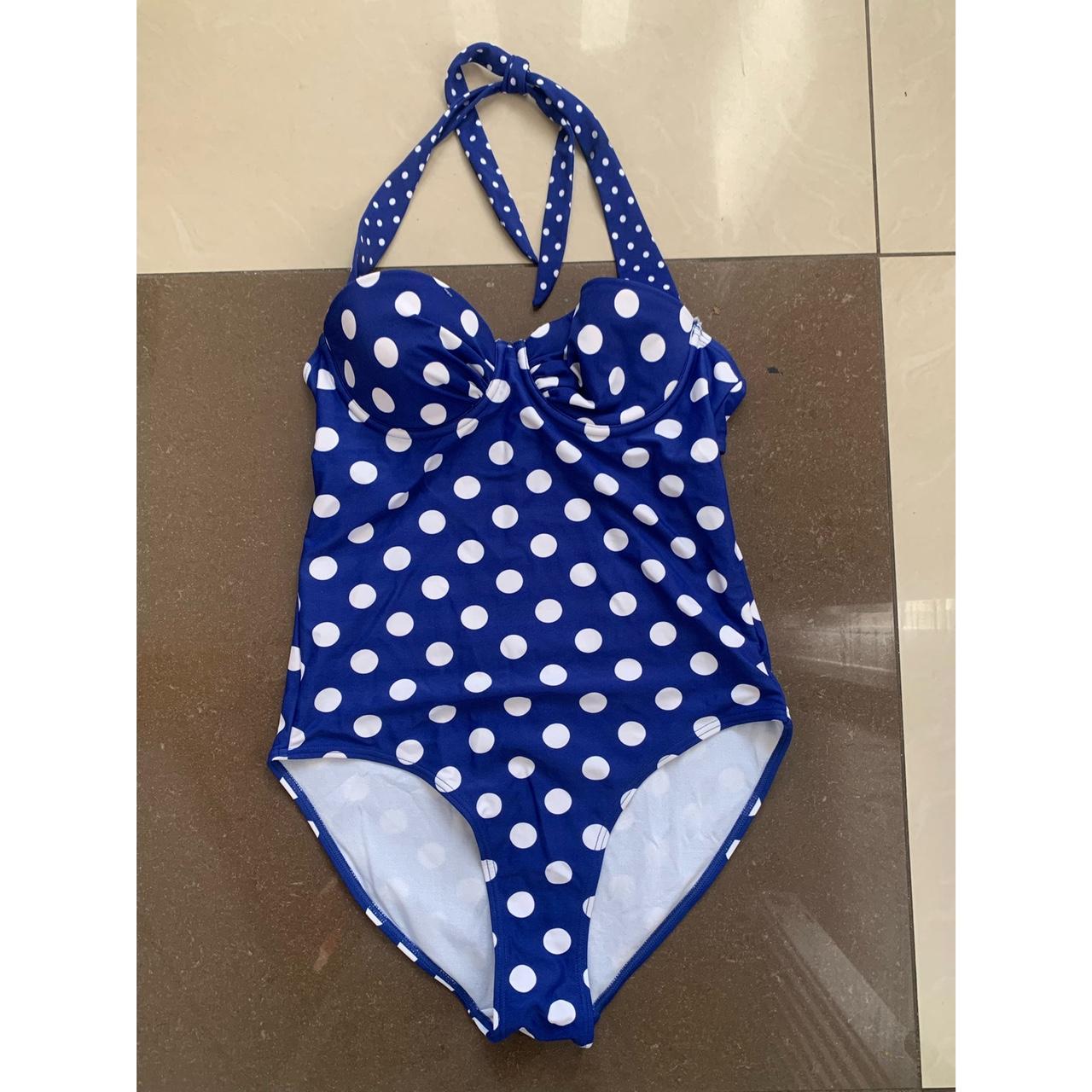 La senza blue polka dot one piece swimsuit Worn... - Depop