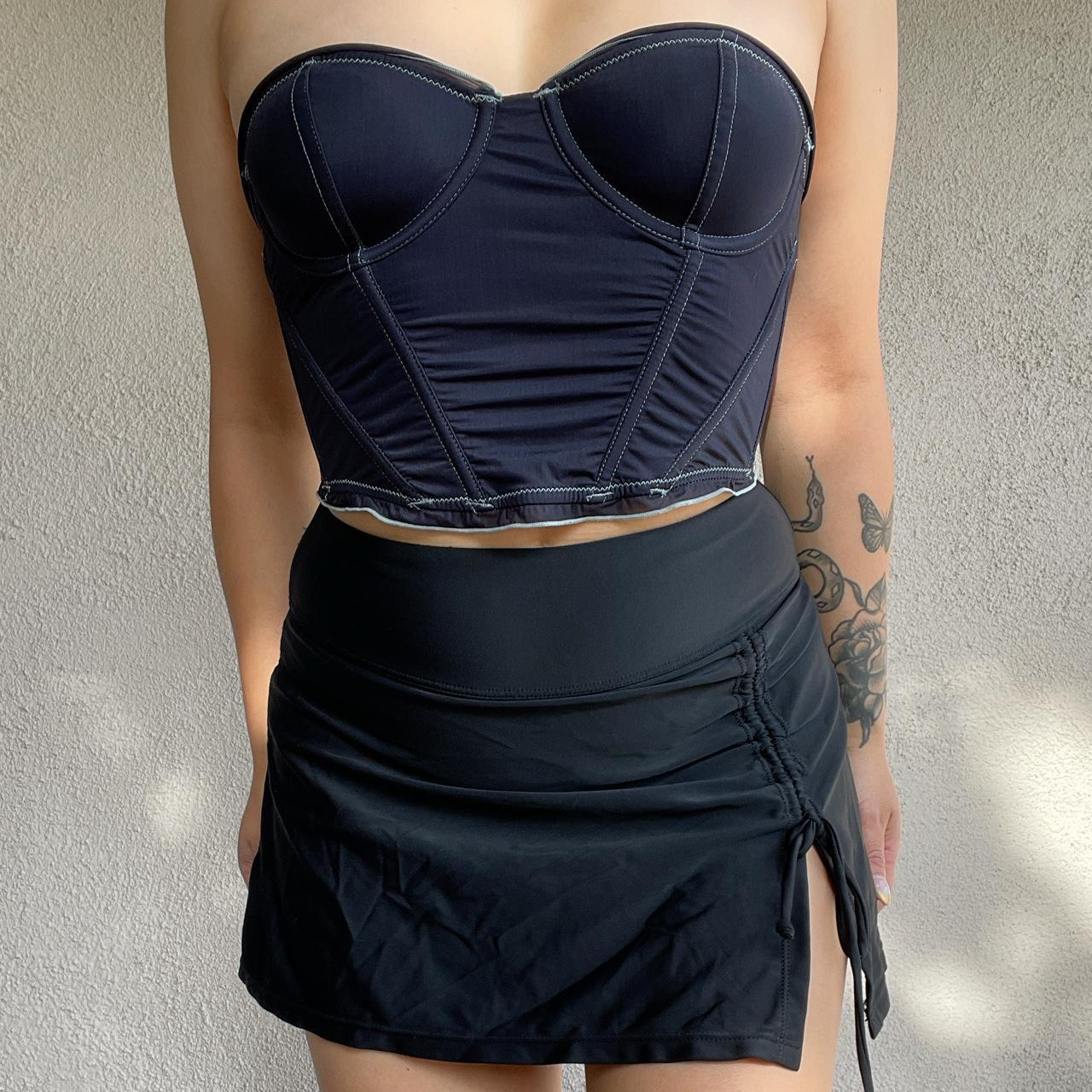 Urban Outfitters Corset top in midnight blue. Tag... - Depop