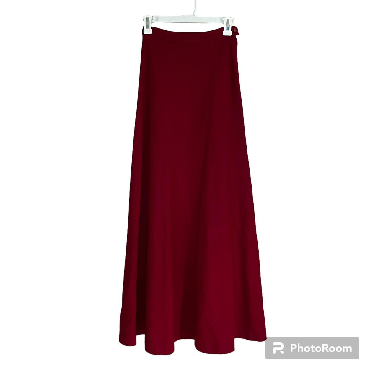 Vintage Red Wool Maxi Skirt Item in fair preowned... - Depop