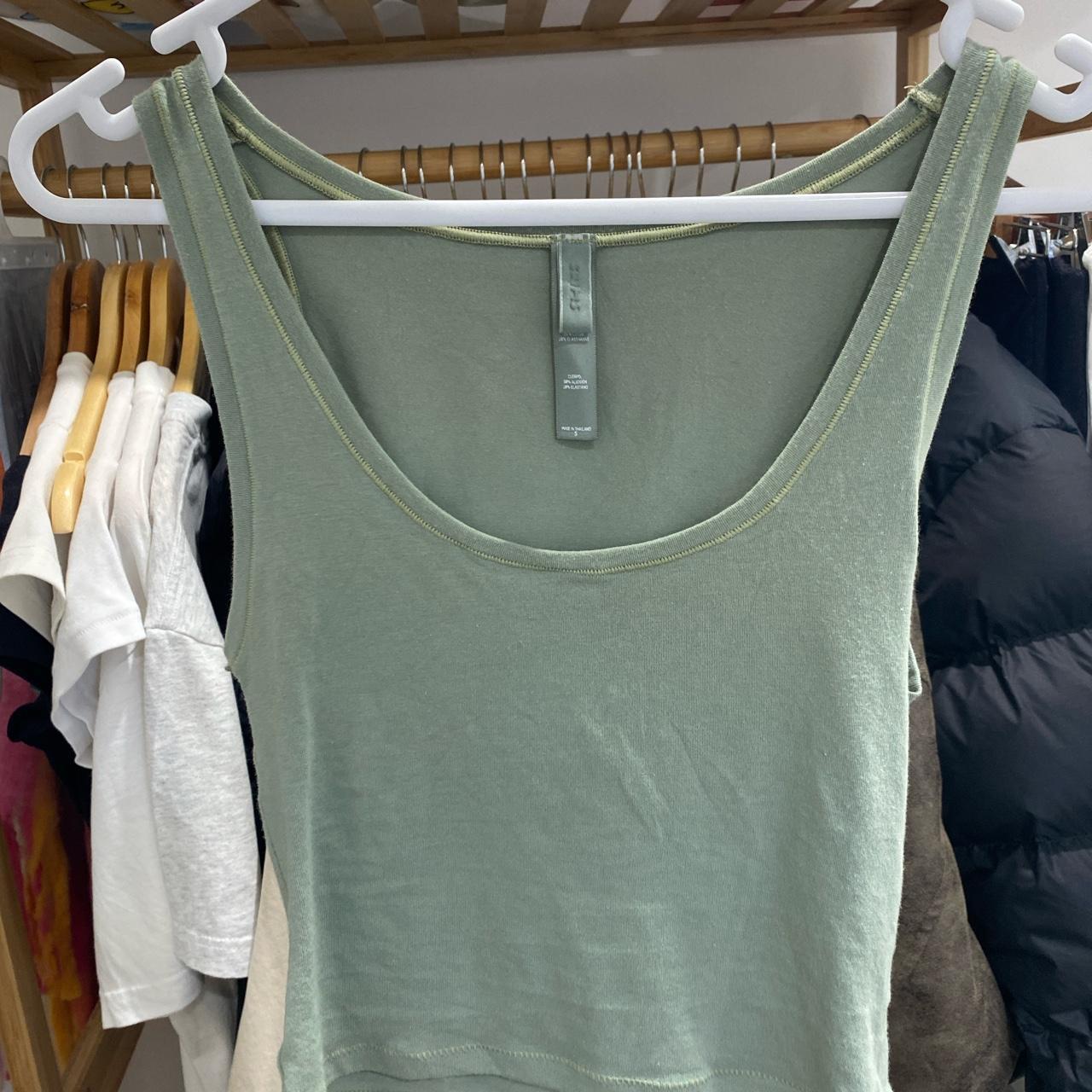 SKIMS tank in green. Worn twice max in really great... - Depop