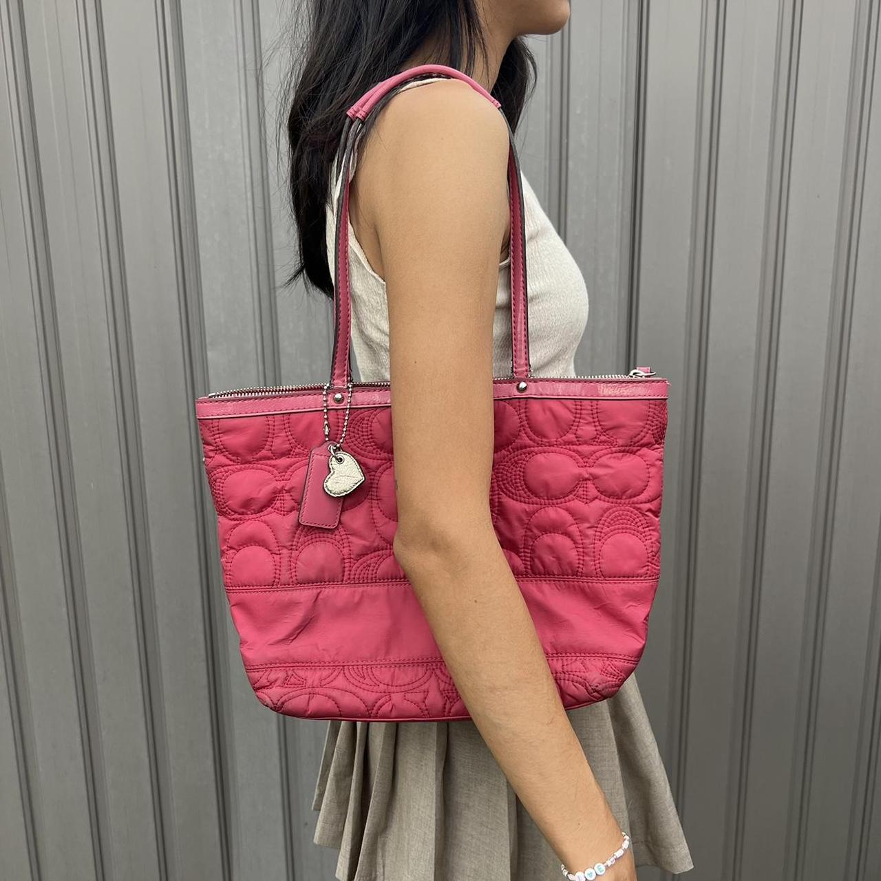 Pink nylon tote hotsell