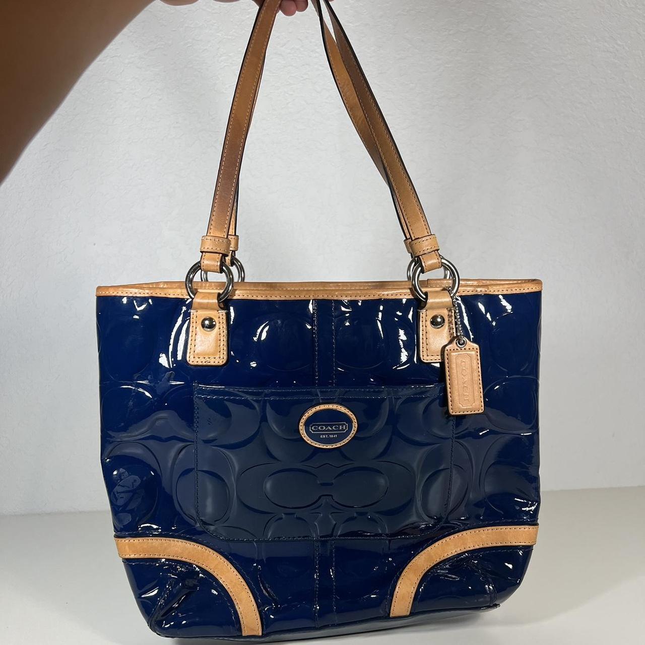 Coach Patent Leather Purse Blue Patent Handbags Coach Patent