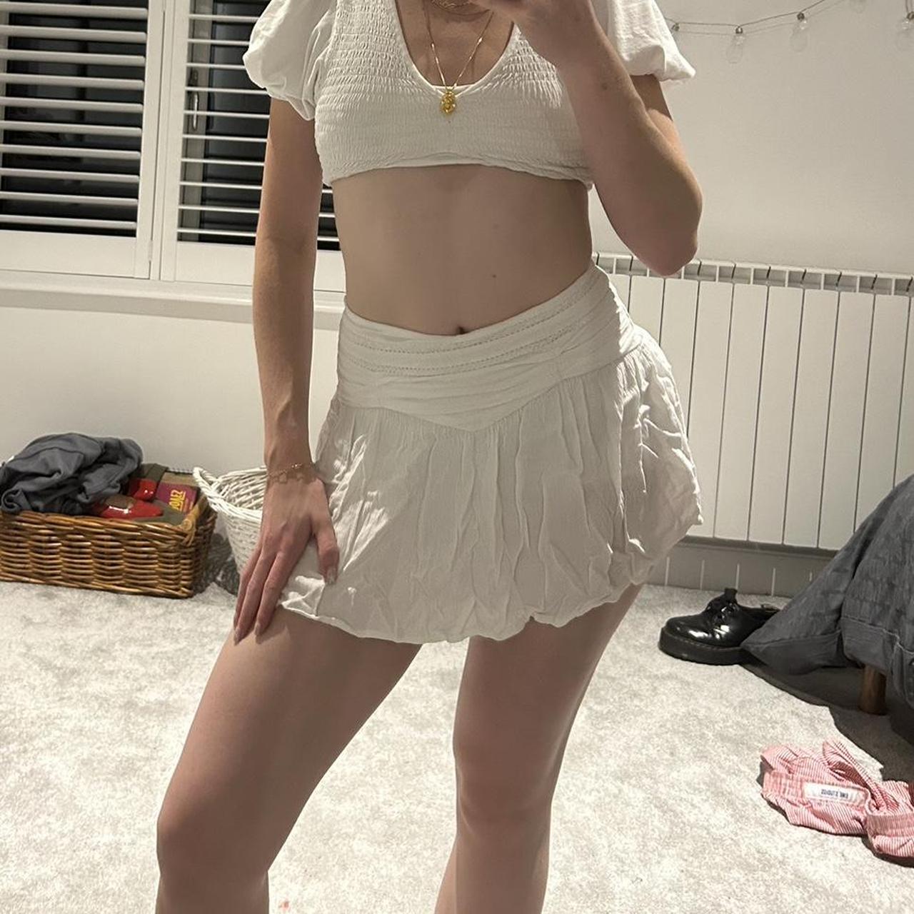 Cutest white mini skirt from pull and bear,
