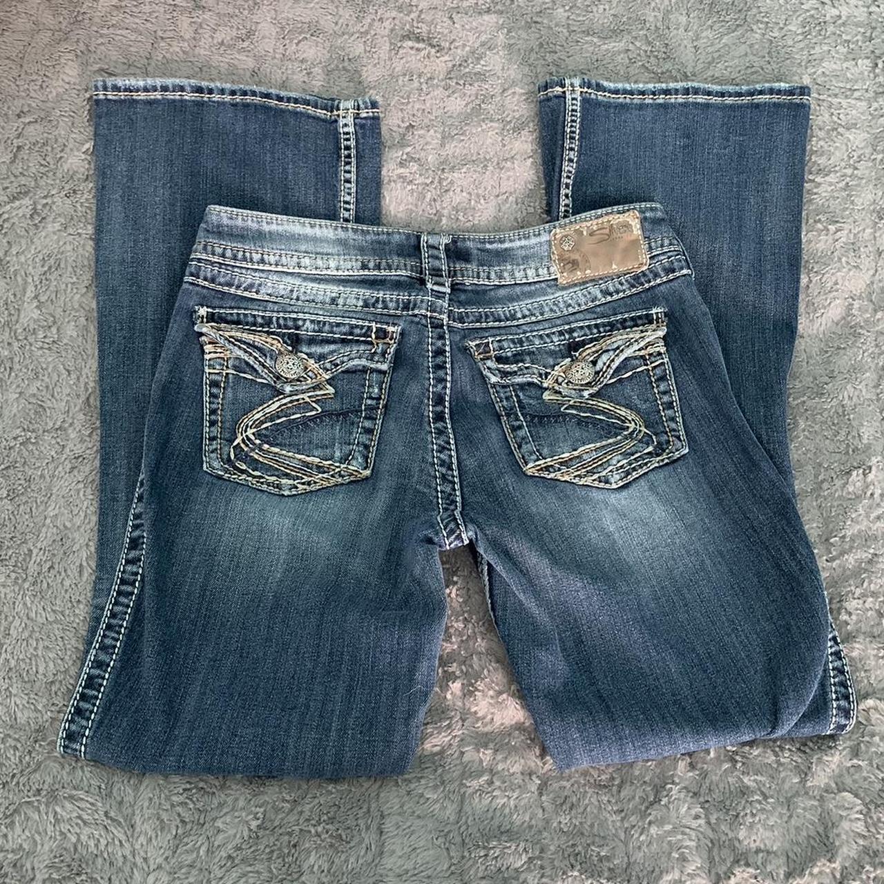 Silver brand y2k bootcut / flare denim mid wash... - Depop