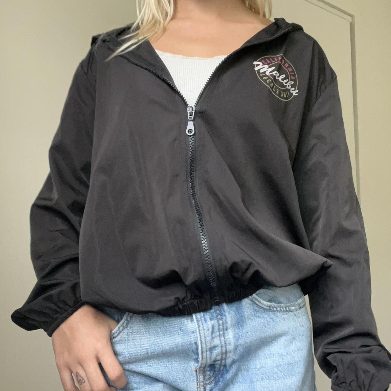 Malibu brandy Melville black windbreaker, good
