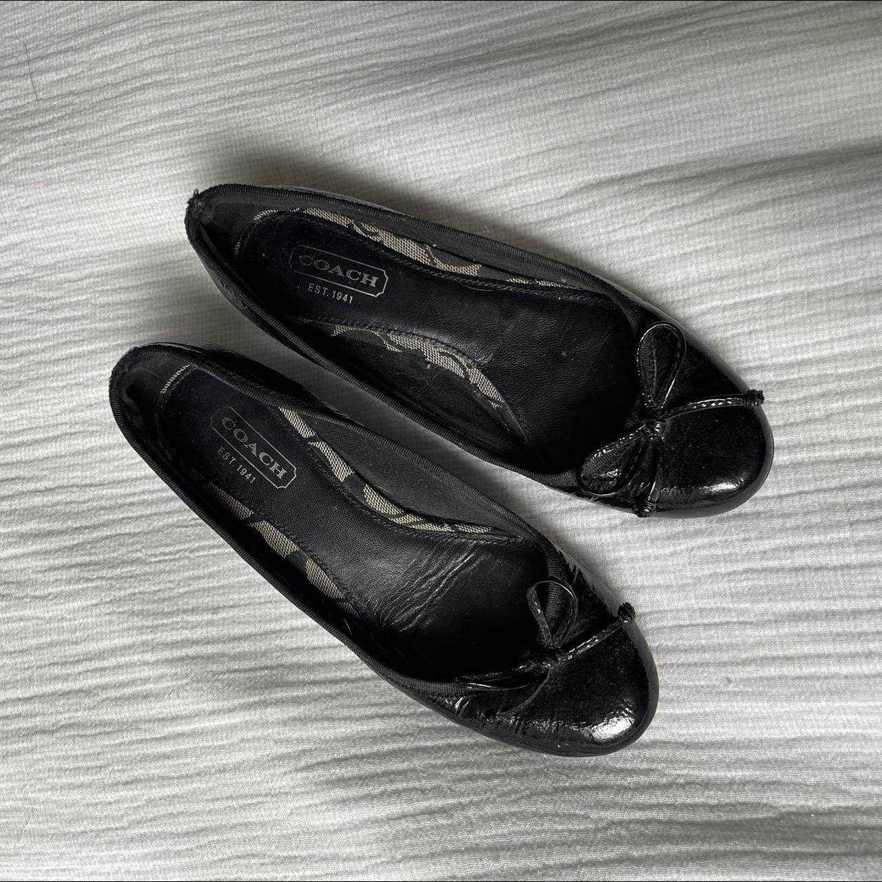 Vintage Coach black ballet kitten heels Size 7 So... - Depop