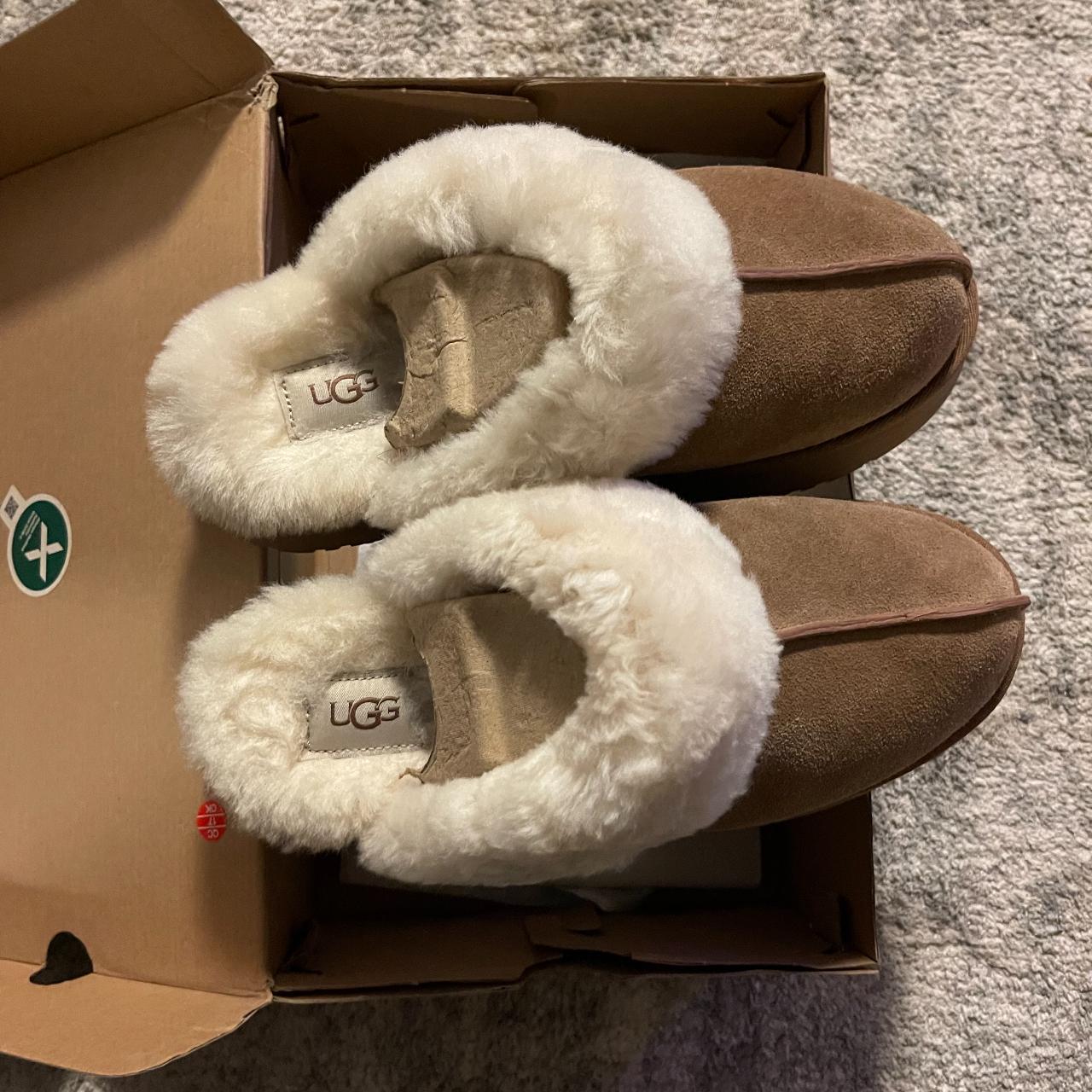 ugg disquette slippers chestnut color way size 10... - Depop