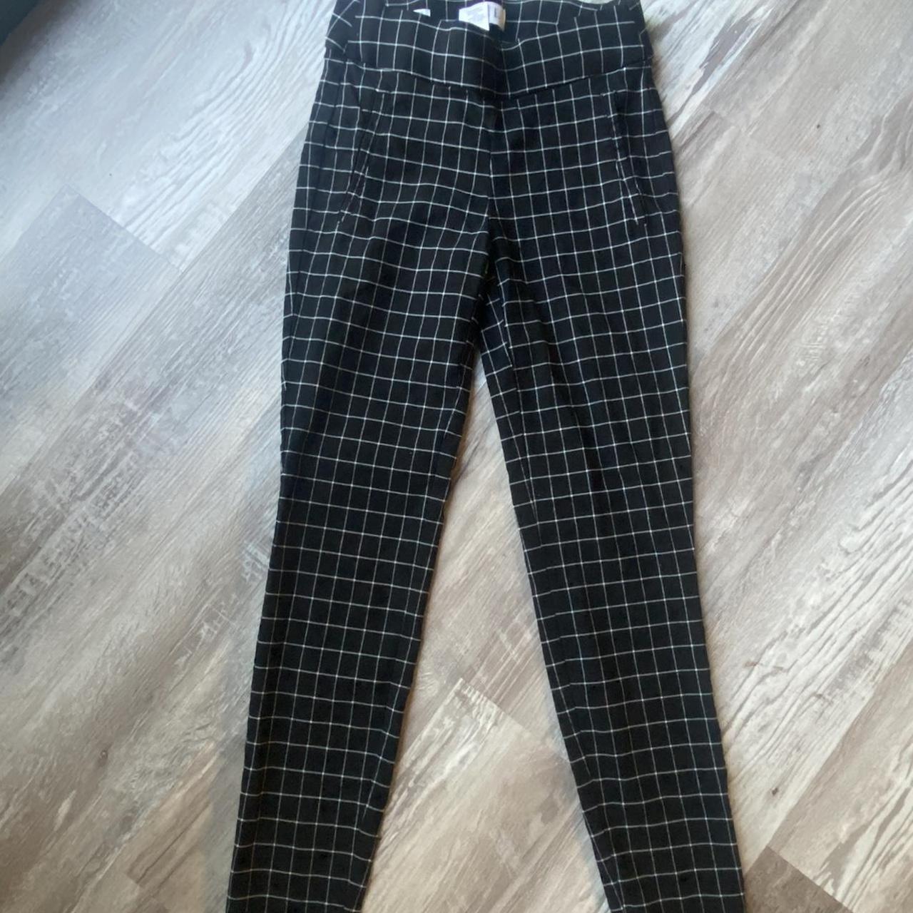 Black and best sale white grid pants