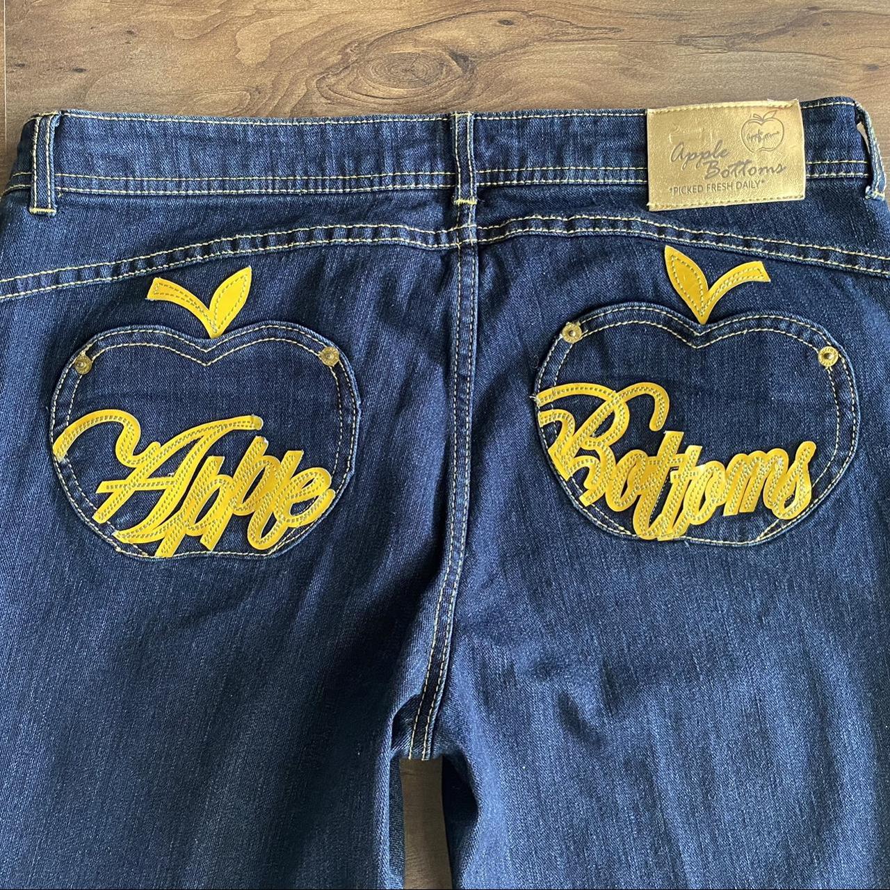 Apple Bottoms Women's Blue and Yellow Jeans | Depop