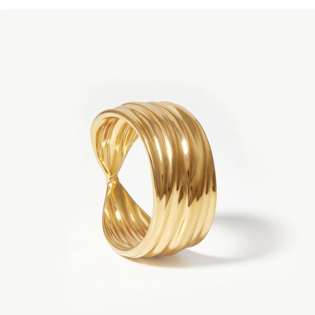 Missoma 18ct gold wave ring RRP £115 Size UK M -... - Depop