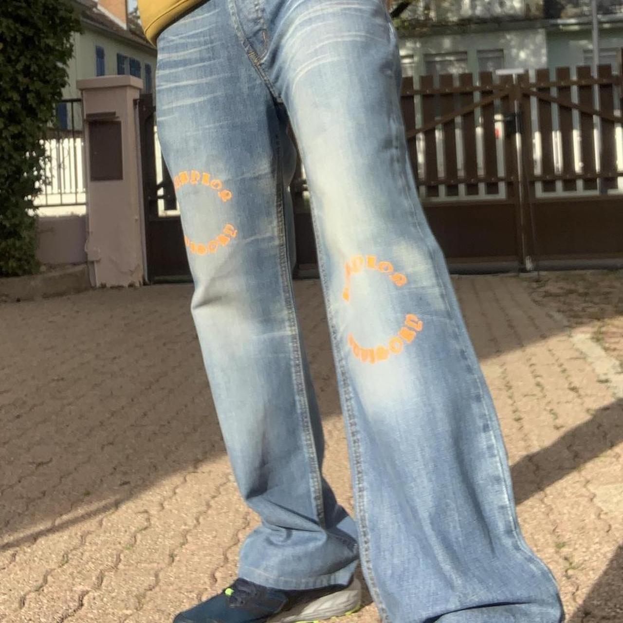 Celio Men's Blue and Orange Jeans