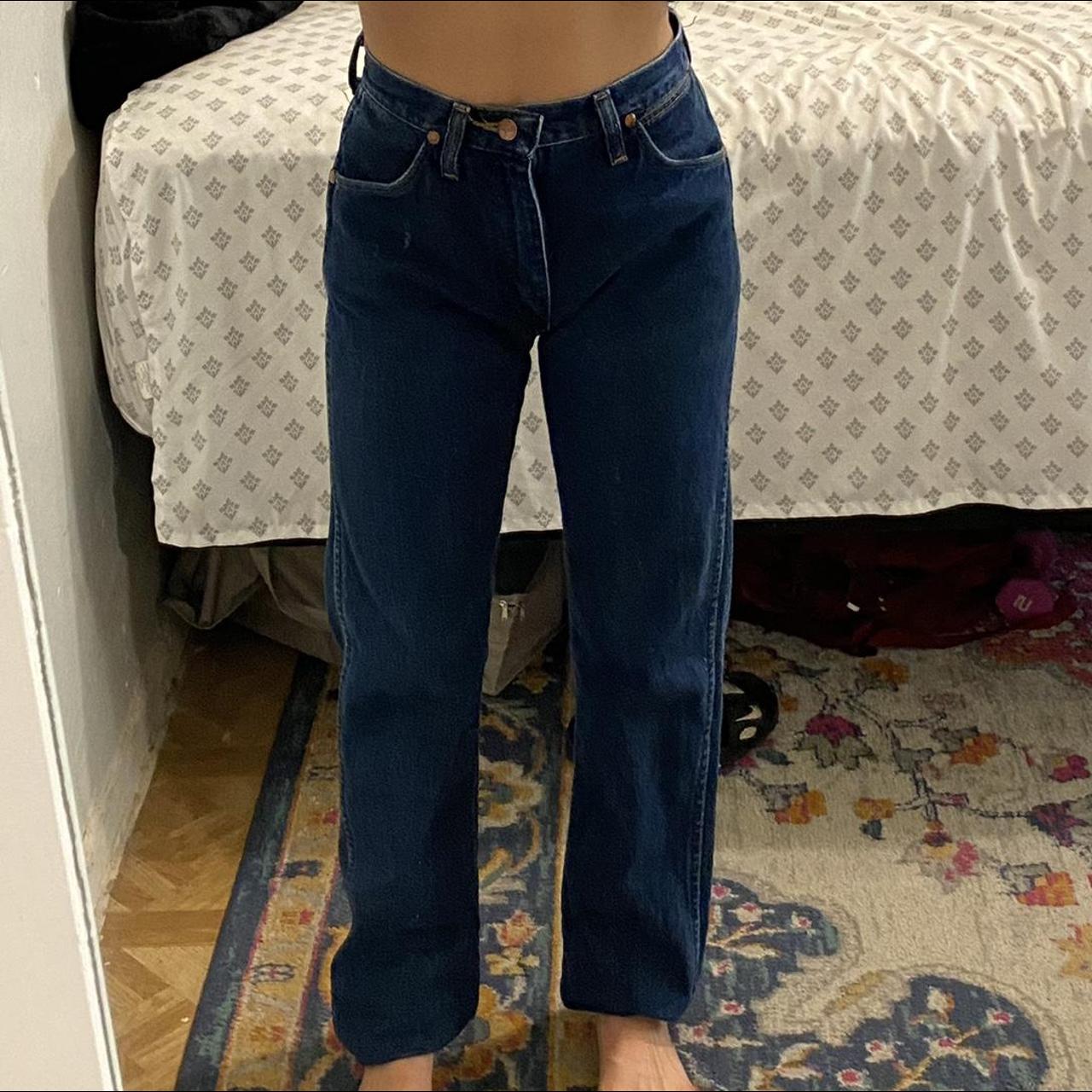 High rise vintage blue wrangler jeans Message... - Depop