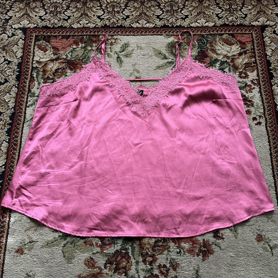 peach/pink lace trim flowy camisole ! (forever 21) - Depop