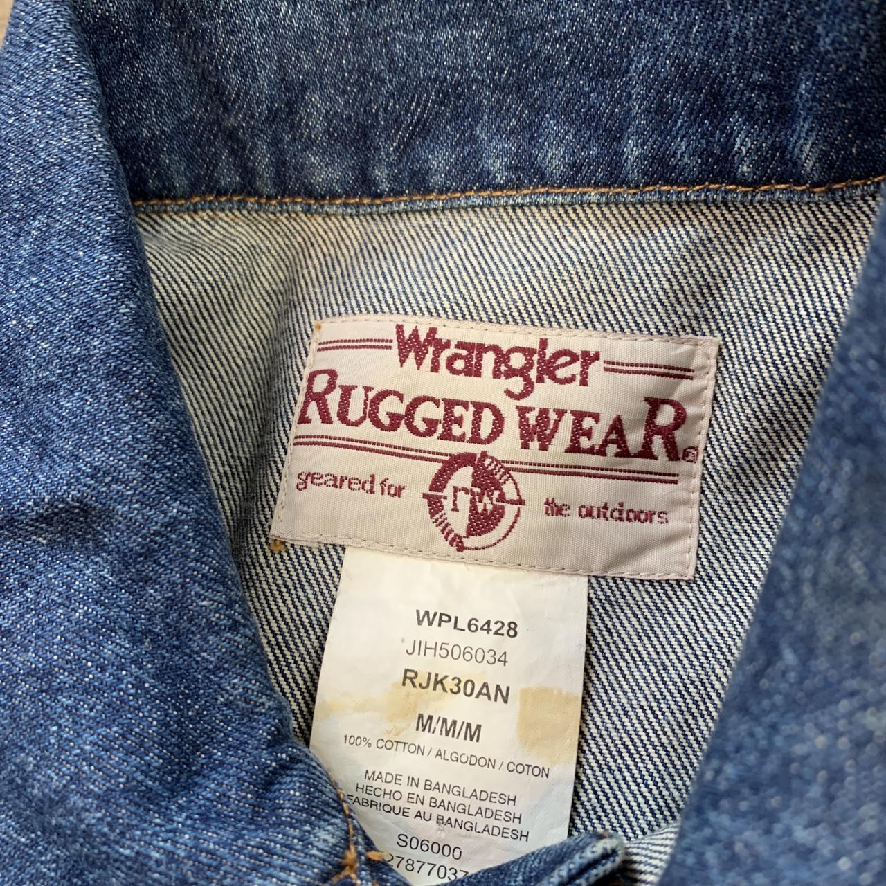 Vintage 90s Wrangler Rugged Wear Distressed Denim... - Depop