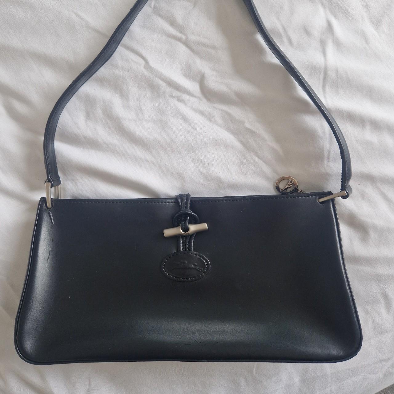 Longchamp Vintage Leather Shoulder Bag Shoulder... - Depop