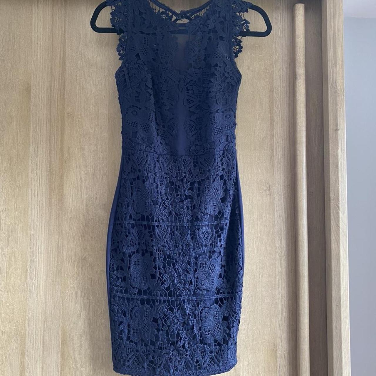 Lipsy, Michelle keegan collection, navy lace dress,... - Depop