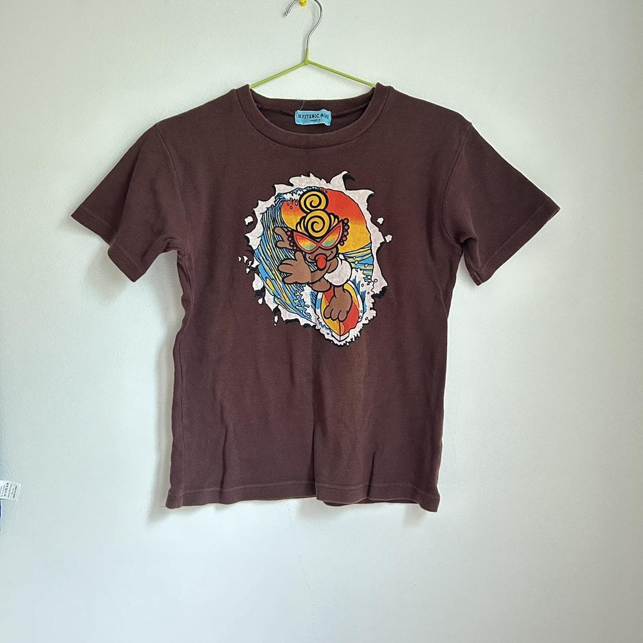 Hysteric Glamour brown graphic tee - size 140 -model | Depop