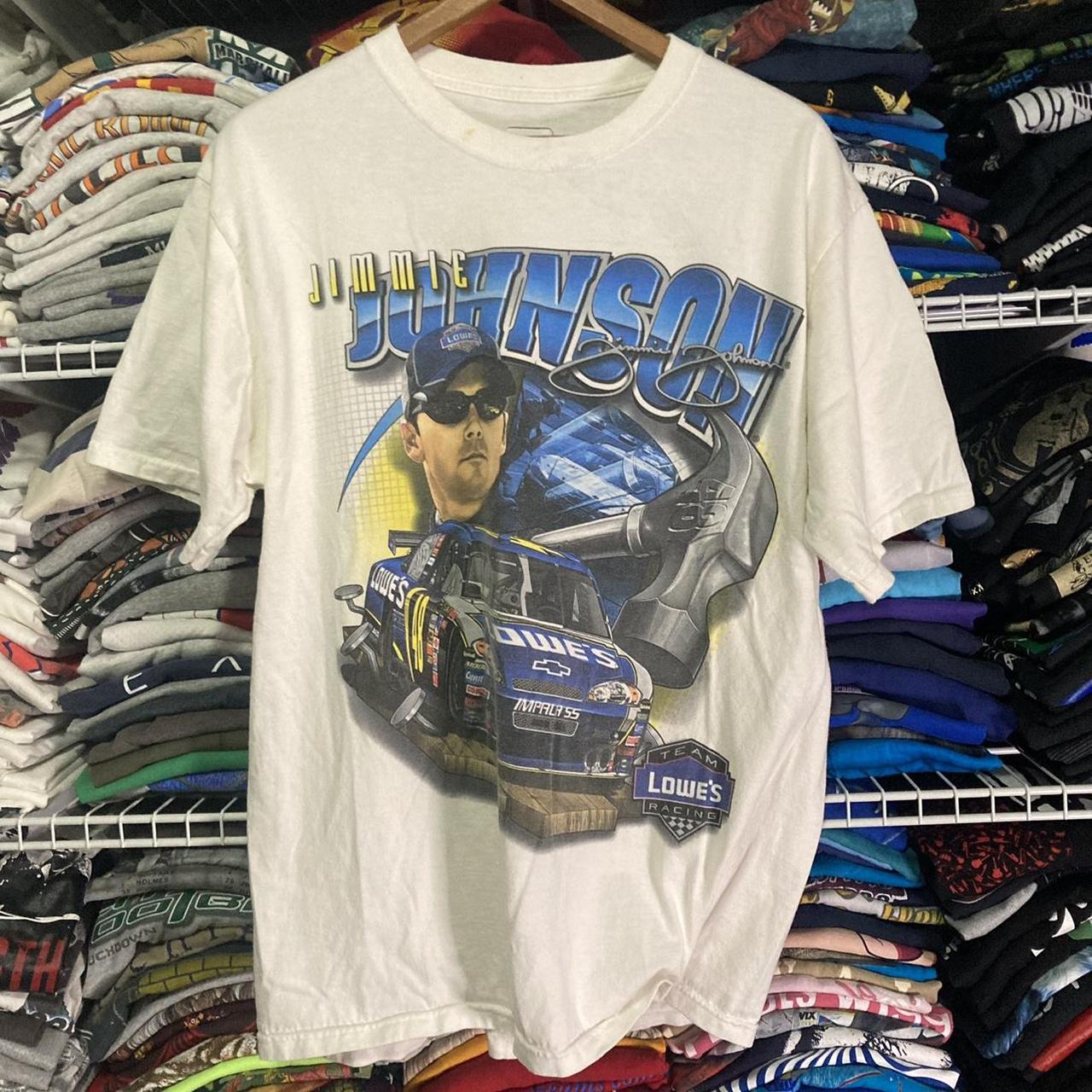 White Y2K Jimmie Johnson nascar large tee. Good... - Depop