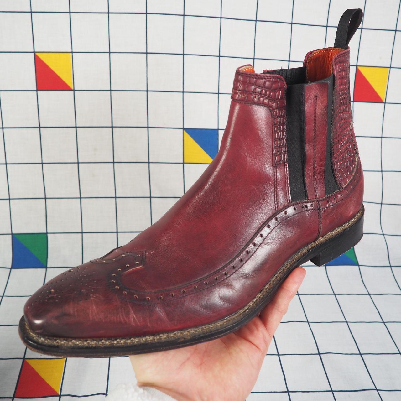 Men's Burgundy Boots Depop