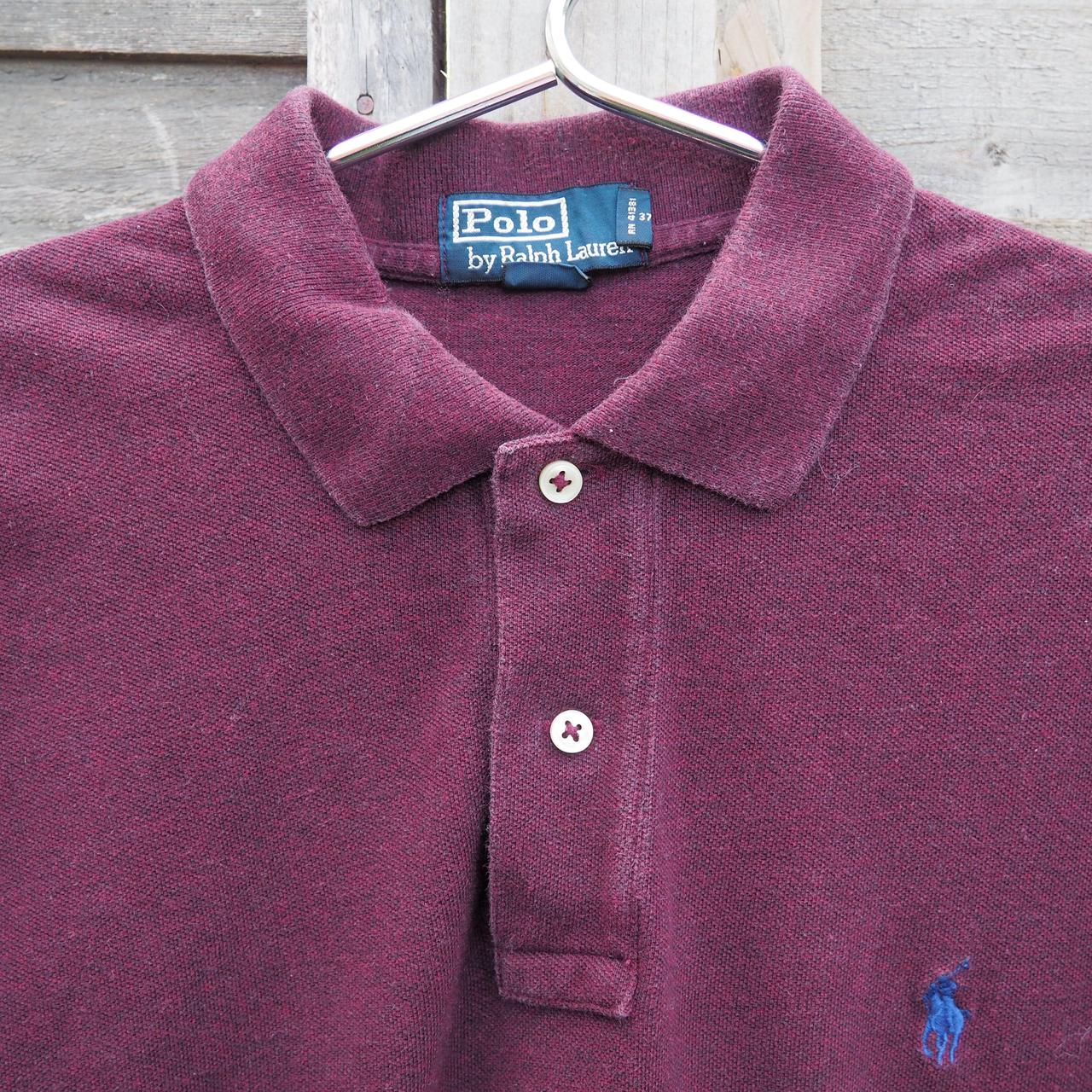 Polo Ralph Lauren Burgundy Long Sleeve Polo Shirt... - Depop