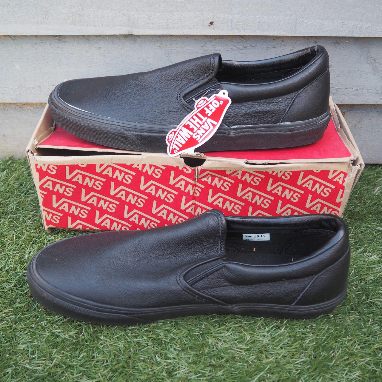 Vans classic slip on clearance premium leather