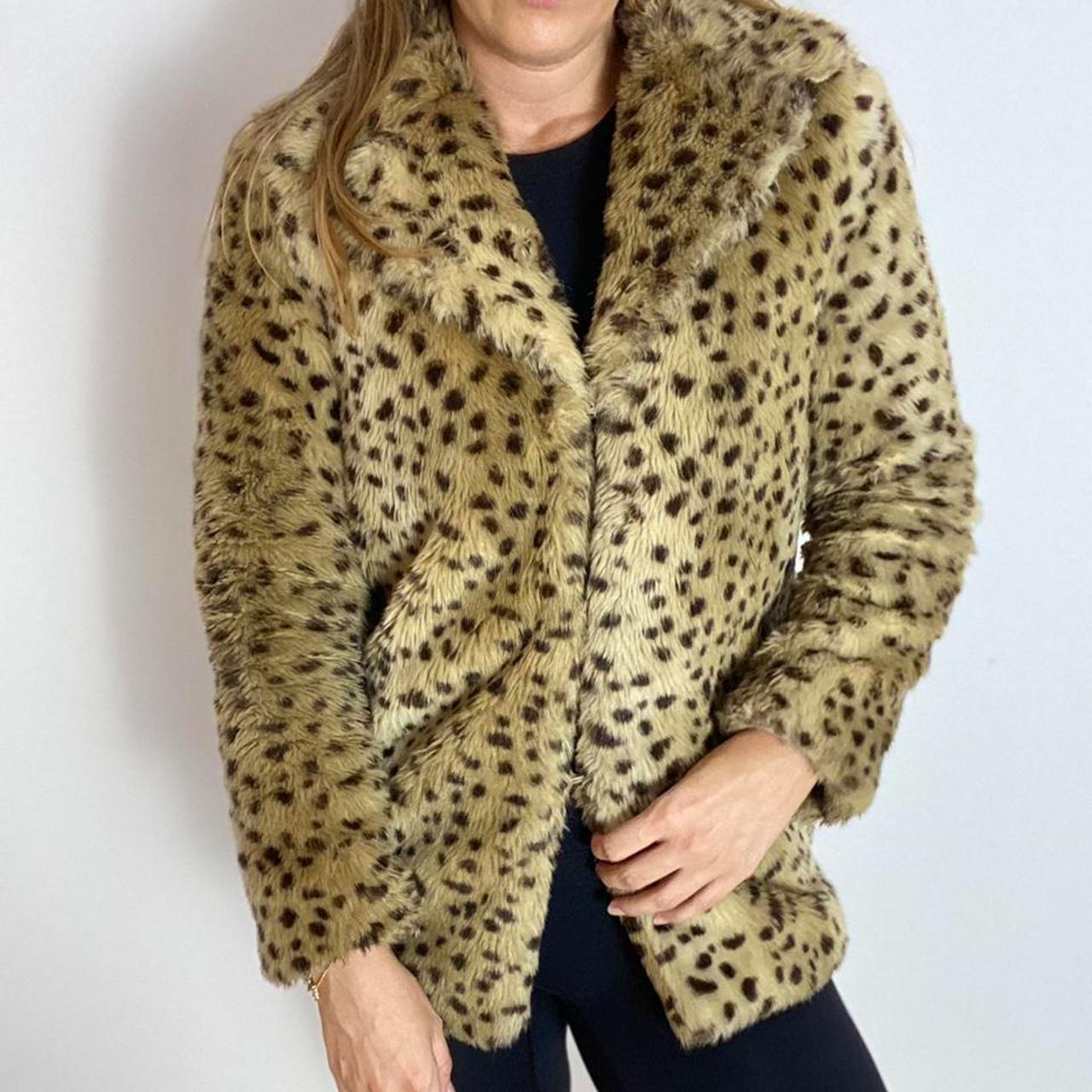 Mango leopard print faux fur coat great condition. Depop