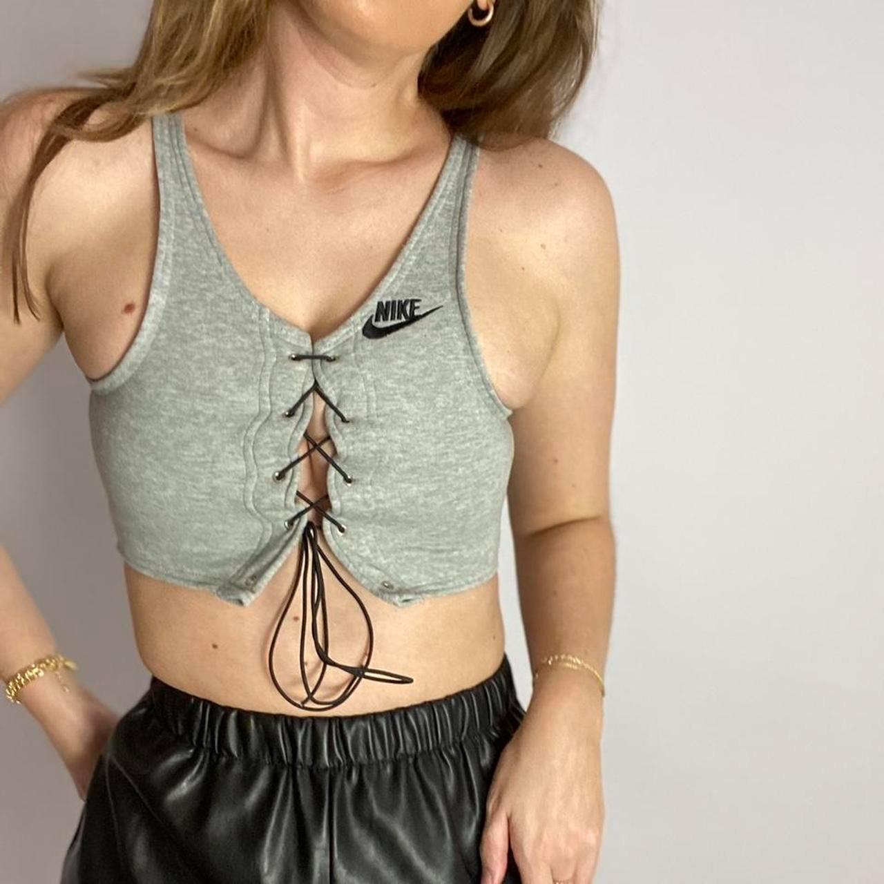 VINTAGE grey Nike corset Reworked