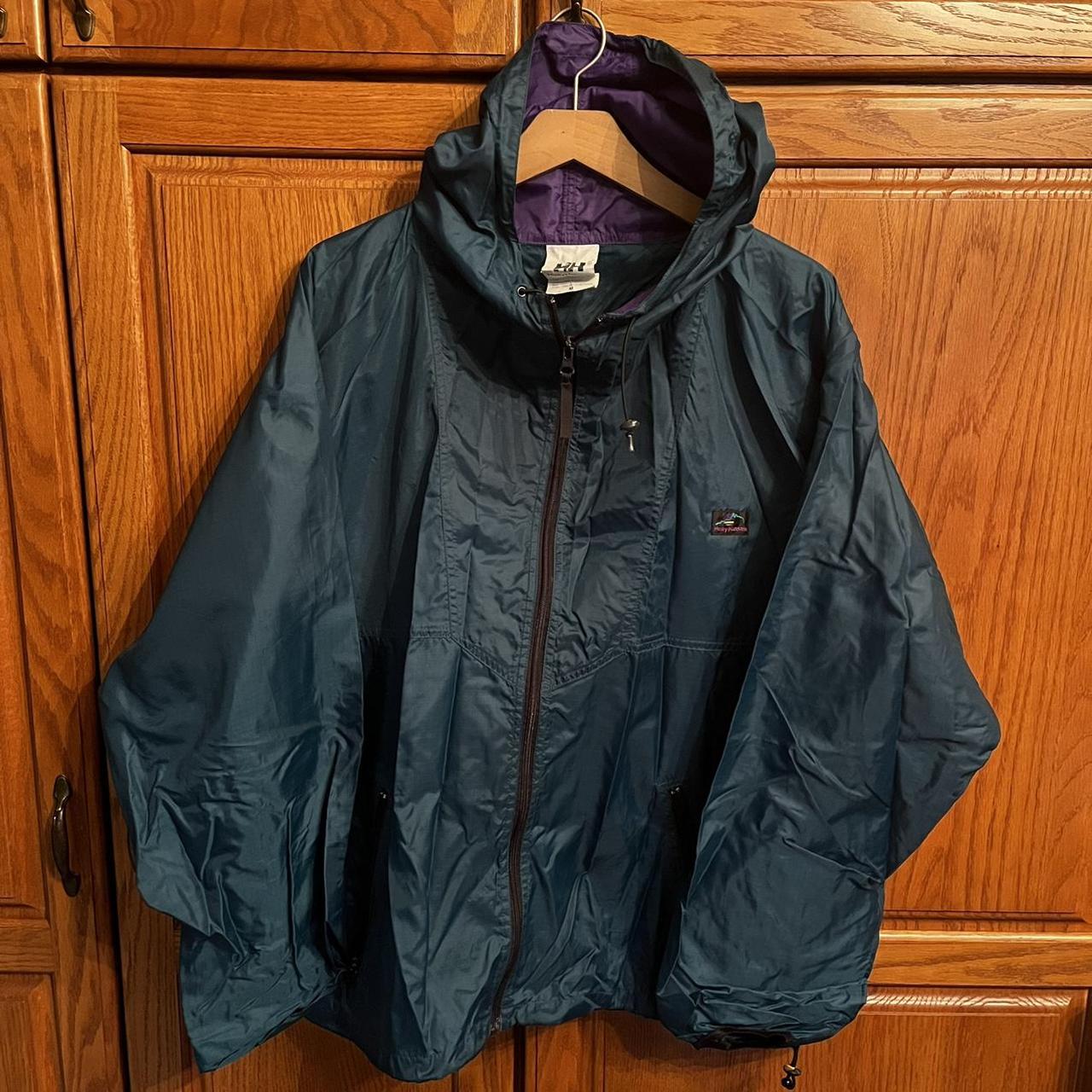 Vintage 90s Helly Hansen Green and Purple Nylon... - Depop