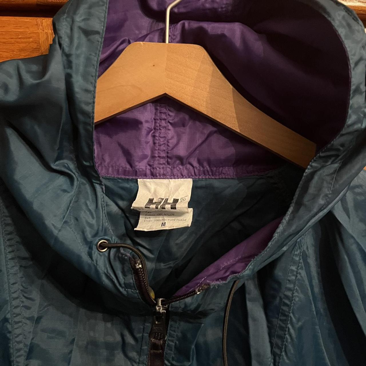 Vintage 90s Helly Hansen Green and Purple Nylon... - Depop