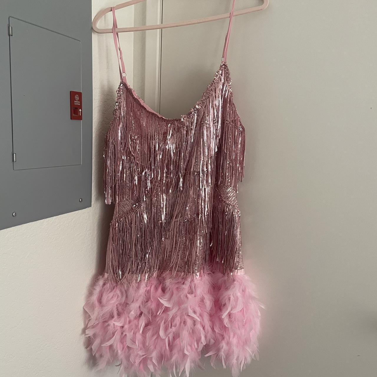 Pink Sequin Flapper Dress